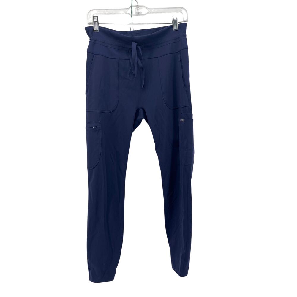 FIGS Seville High Rise Skinny Leg Scrub Leggings Pants Navy Blue L Nurse Medical